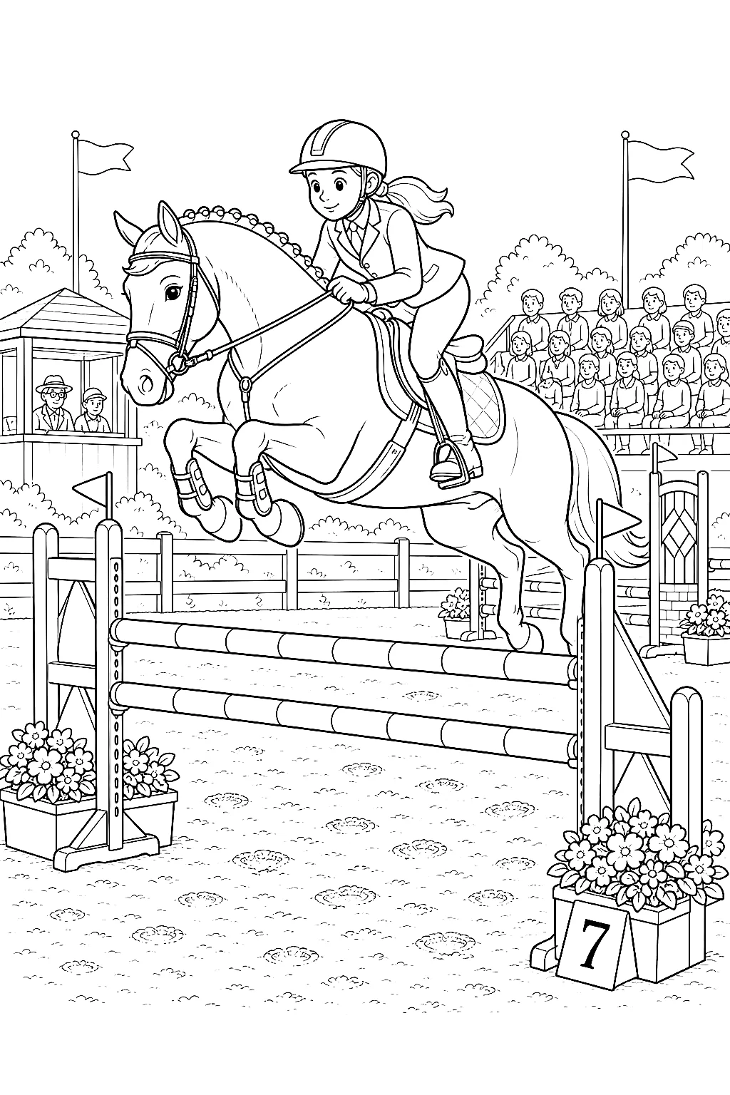 Pferd und Reiter beim Turniersprung